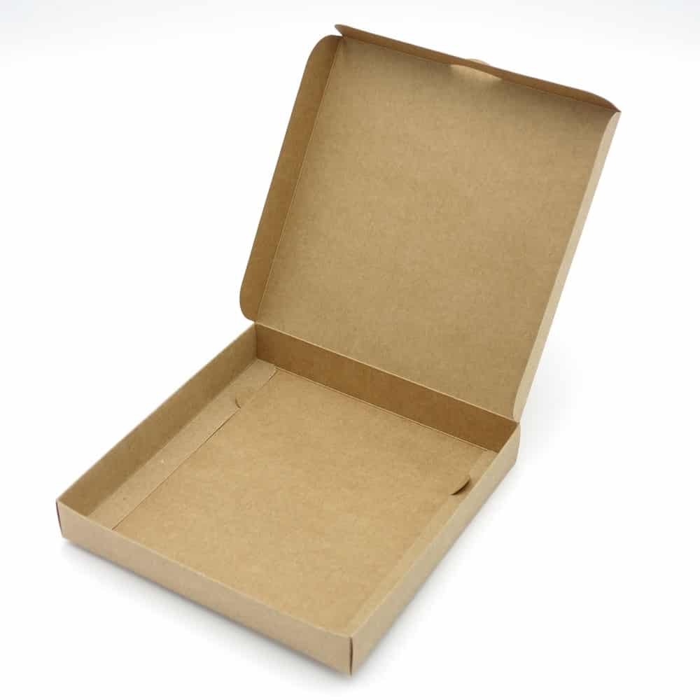 Boîte cadeau carrée en carton bois avec ruban