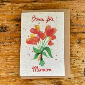 Carte à semer bouquet de coeurs, Bonne fête maman
