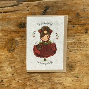 Une jolie carte postale à planter pour petite fille avec motif madame coquelicot.