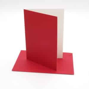 cartes et enveloppes pailletés rouge