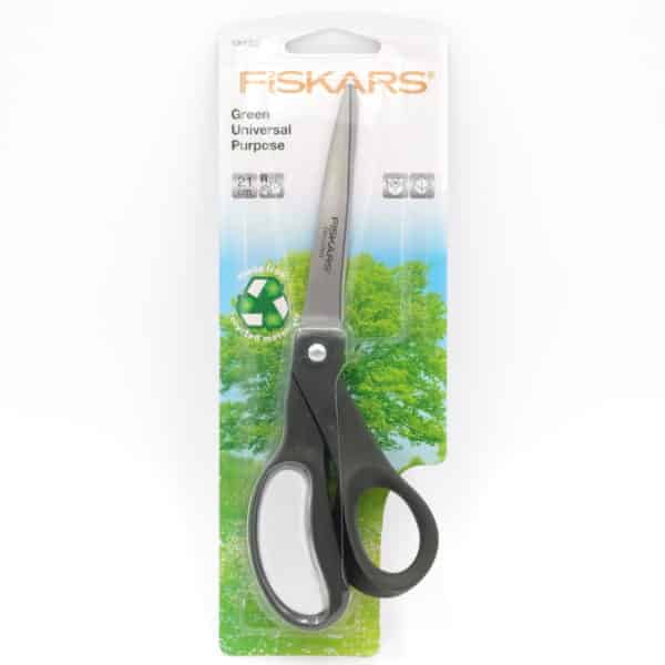 Ciseaux de marque Fiskars, longueur 21cm. Haut de gamme, plastique recyclé et écologique.