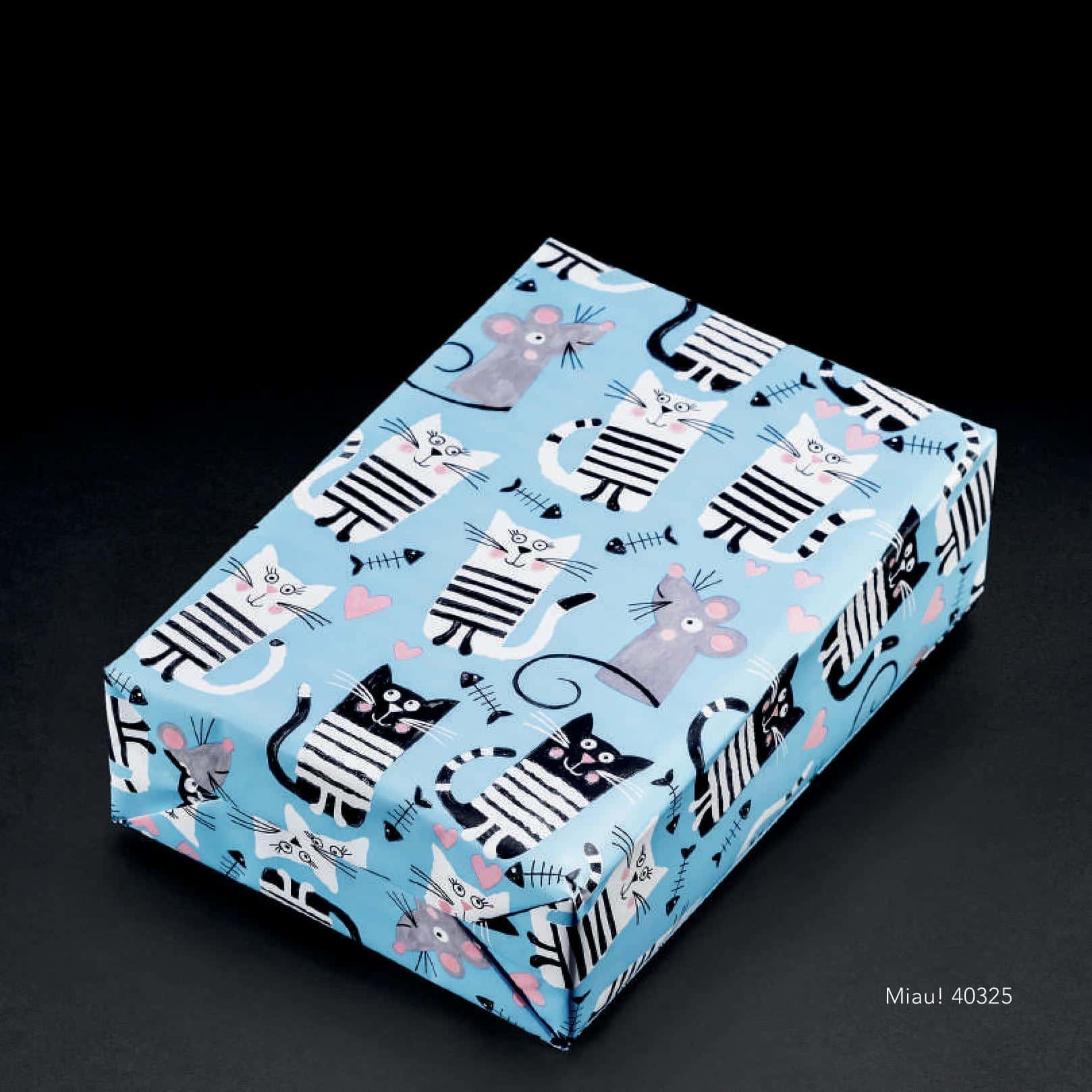 4x rouleaux de papier cadeau anniversaire enfant avec thème éléphants et  chats 200 x