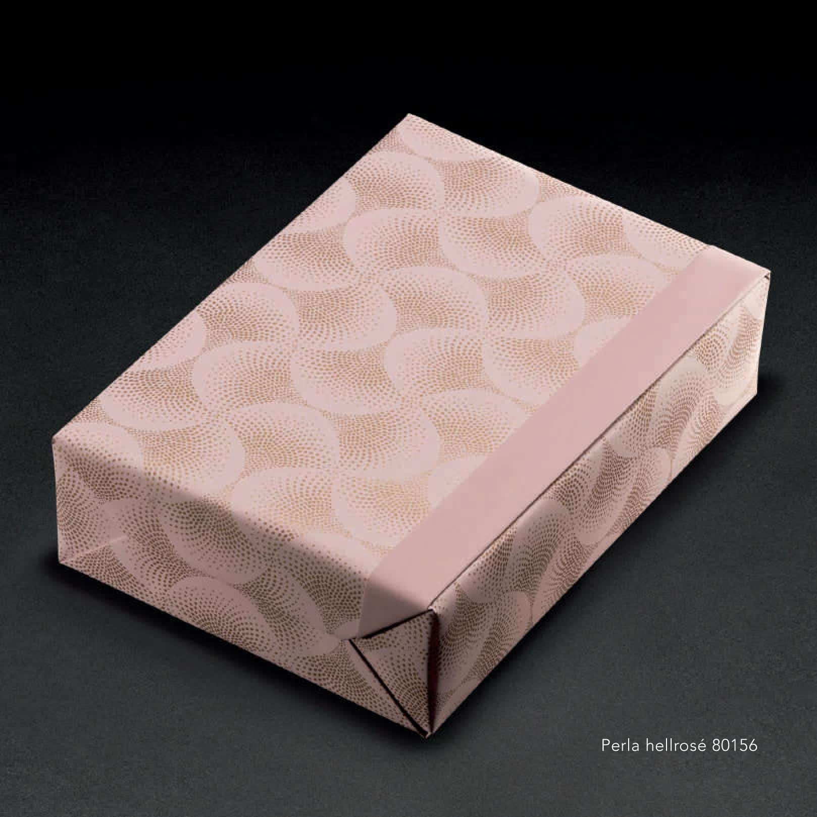 Papier cadeau de luxe rose et doré - Papier cadeaux réversible