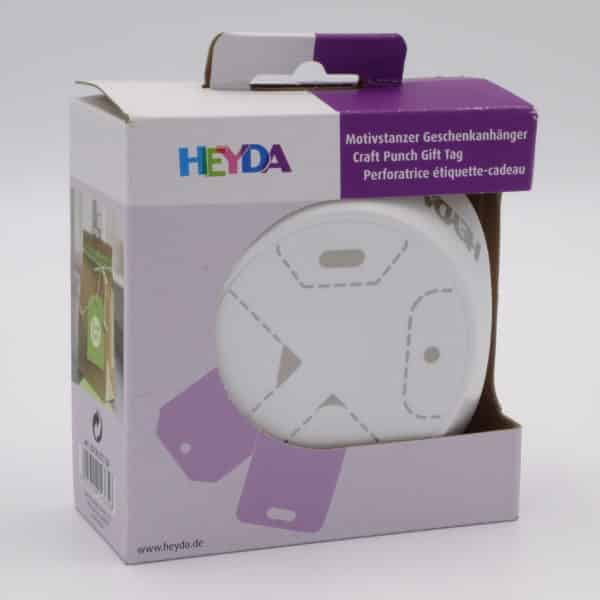 perforatrice étiquettes cadeaux Heyda. 2 formes d'angles et 2 formes de poinçonnage.