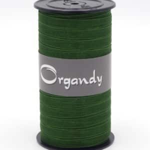 Ruban organza en tissu vert. De gamme Organdy. Produit haut de gamme. Pour emballage cadeau et couture.