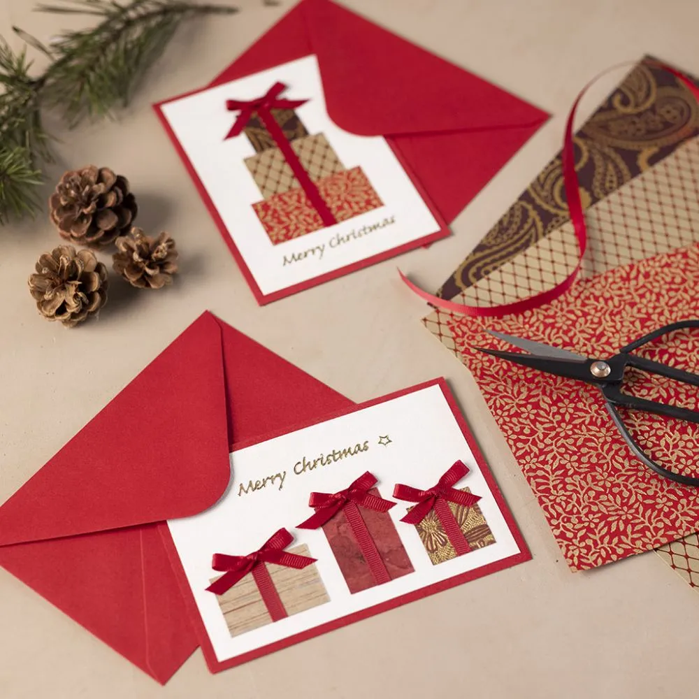 Carte et enveloppe rouge - joyeux Noël