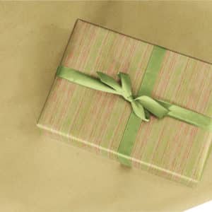 Papier Cadeau en Kraft impression au motif "ligne" Vert & Rouge