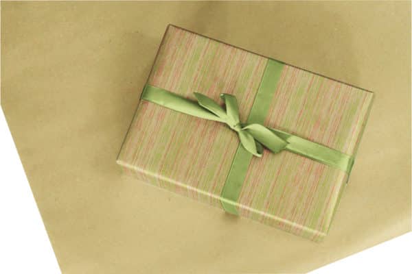 Papier Cadeau en Kraft impression au motif "ligne" Vert & Rouge