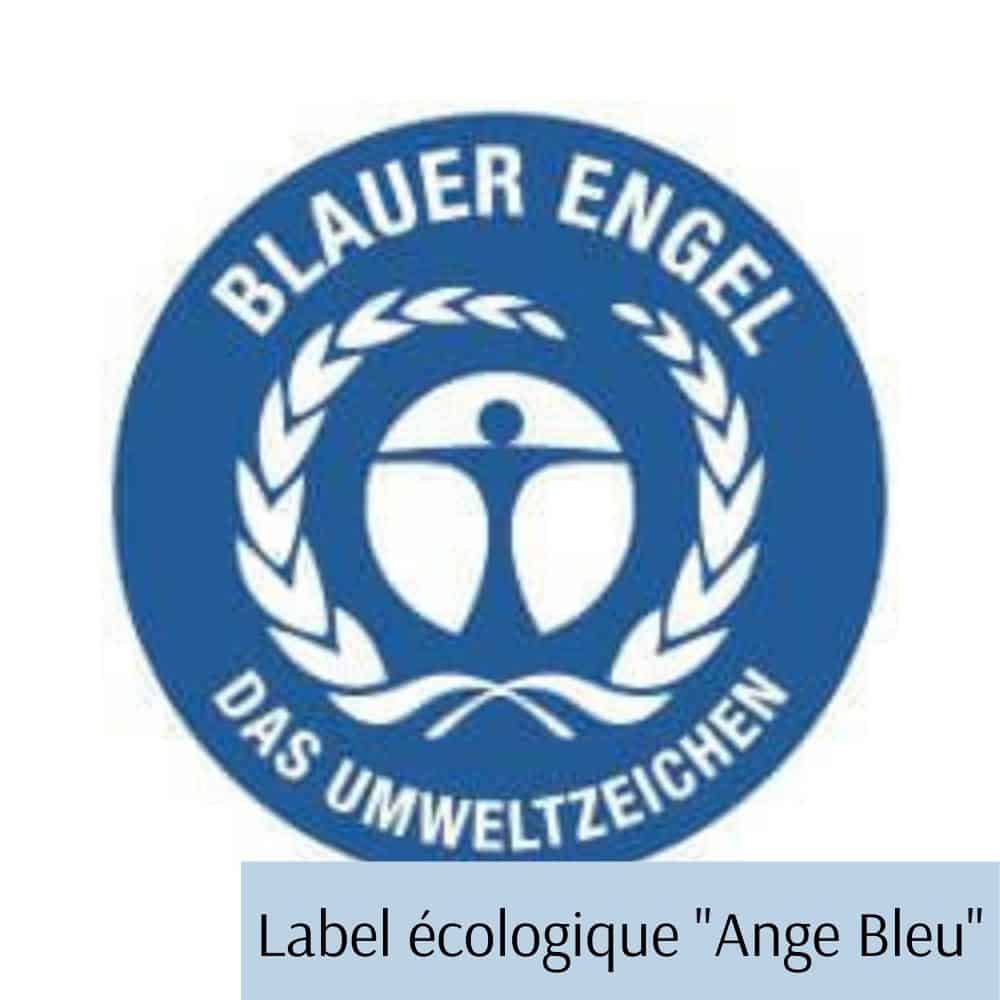 Logo écologique Ange Bleu papier 100% recyclé
