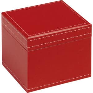 Boite cadeau pour la saint valentin. Forme carrée et couleur rouge.