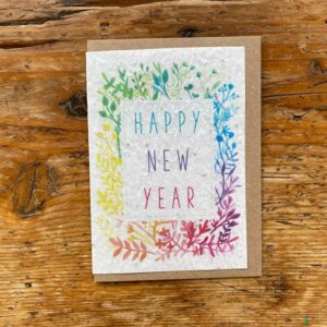 Notre carte à semer pour le nouvelle année au motif "happy new year". Cette carte originale donnera de jolies fleurs des champs une fois plantée.